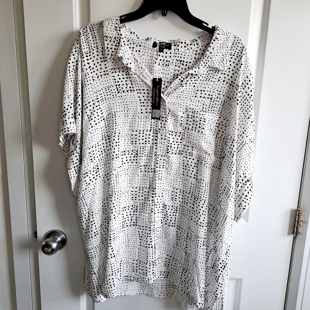 3X Velvet Heart short sleeve blouse